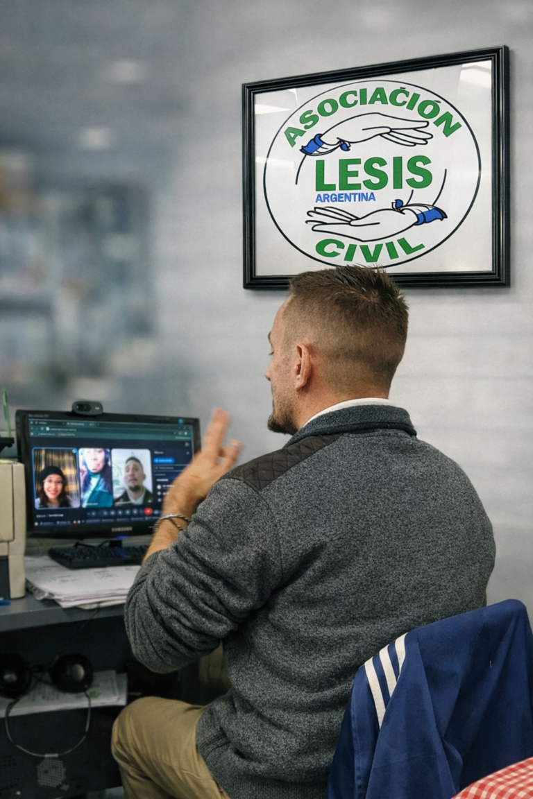 Ezequiel Hernández dando clases de LSA virtuales por Zoom